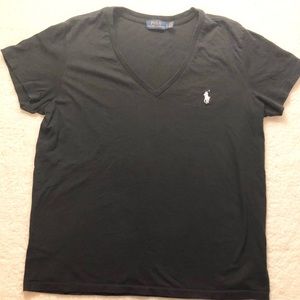 Polo Ralph Lauren Blk Short Slv V-neck t-shirt -Lg